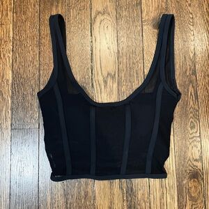 Tiger Mist Black Bustier Crop Top